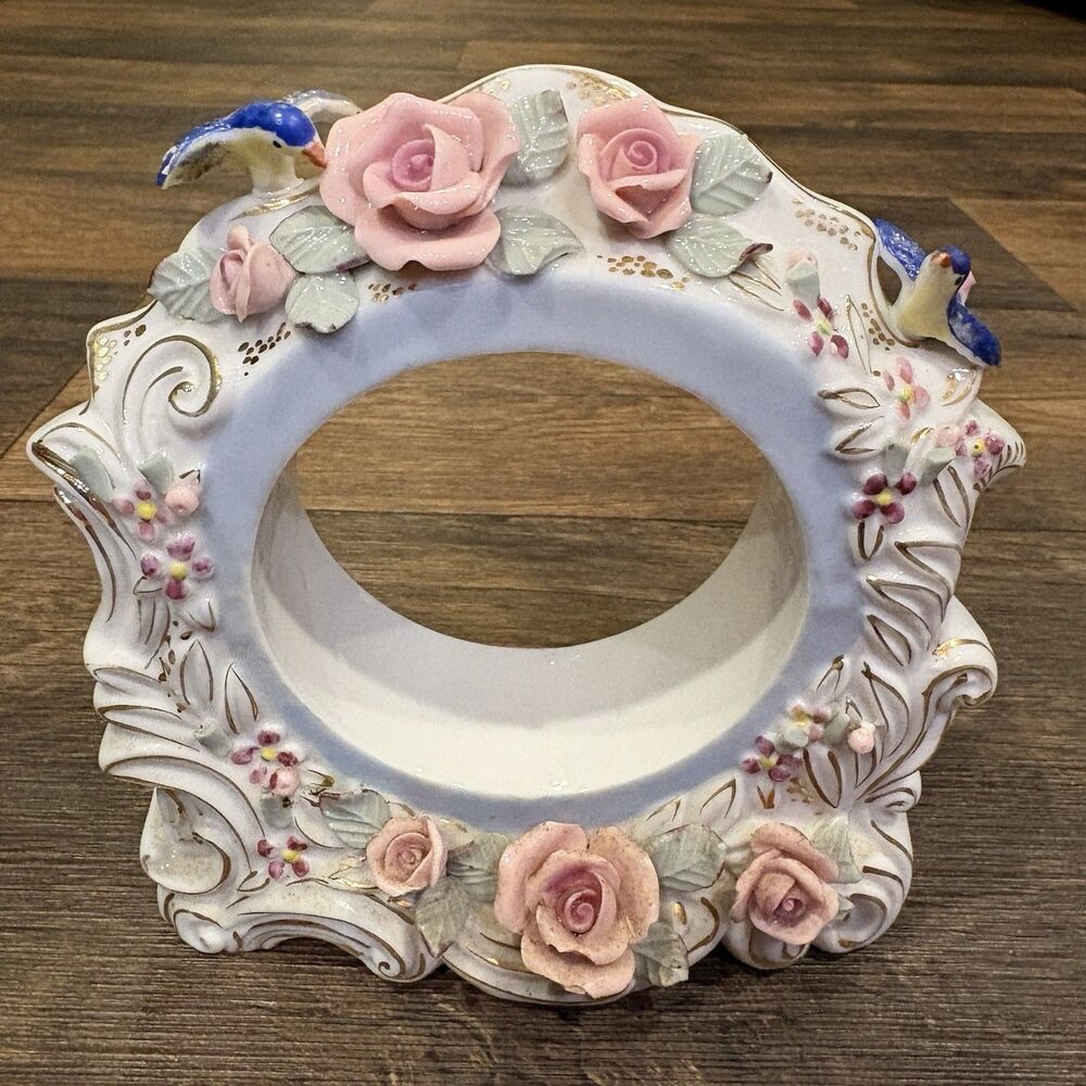 Vintage Chikusa Occupied Japan Porcelain Clock Frame Cottagecore Decor